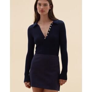 Everlane The Dream Mini A-line Navy Mini Skirt Women Sz XS NWT